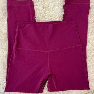 Lululemon magenta half leggings size 4